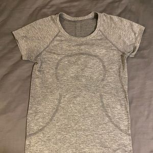 Grey Lululemon “Swiftly Tech Short Sleeve Shirt 2.0” *full length